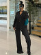 SC Deep V Neck Long Sleeve Shirt Pants Two Piece Set MIL-T092