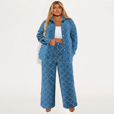SC Plus Size Cardigan Tassel Long Sleeve Pants Suit GDAM-218552