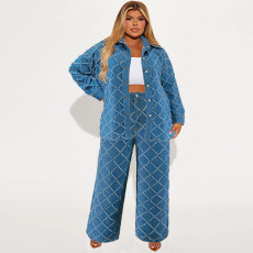 SC Plus Size Cardigan Tassel Long Sleeve Pants Suit GDAM-218552