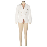 SC Solid Color Long Sleeve Blazer Coats AIL-AL288