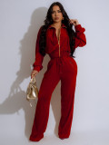 SC Long Sleeve Lapel Zipper Two Piece Pants Set SFY-TW575