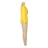 SC Solid Color Long Sleeve Blazer Coats AIL-AL288
