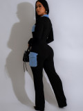SC Long Sleeve Color Block Zipper Jumpsuit MIL-T078