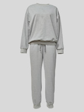SC Solid Color Long Sleeve Sport Two Piece Pants Set MIL-T086