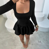 SC Long Sleeve Square Neck Mini Dress LSD-LD2241