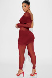 SC Single Shoulder Long Sleeve Patchwork Jumpsuit GXYF-H0417