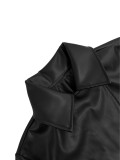 SC Lapel Button Warm Long Leather Coat LSD-LD2271