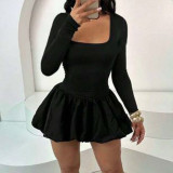 SC Long Sleeve Square Neck Mini Dress LSD-LD2241