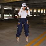 SC Irregular Hollow Out Spliced Zipper Jeans YMEF-51089