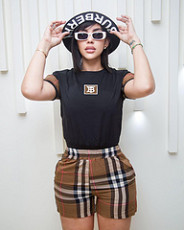 SC Plaid Embroidery Fashion Short Sleeve Suit GKLZ-J2974