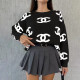 SC Sweater Round Neck Long Sleeve Short Top QKYF-71563