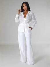 SC Solid Color Long Sleeve Jumpsuit WSM-A5373