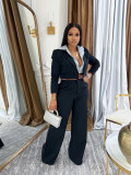 SC Splicing Fake Two Piece Hooded Jacket Pants Suit ORY-Y5265