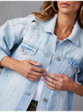 SC Light Blue Long Sleeve Denim Jackets GKNF-TSQ-158