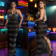 SC Lace Hot Drill Deep V Neck Maxi Dress GFYX-7075
