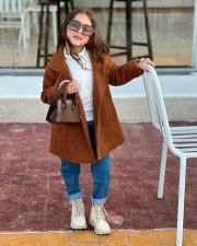 SC Kids Fur Faux Cashmere Lapel Coat GYAY-M8108