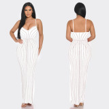 SC Solid Color Sling Hot Drill Maxi Dress GOSD-OS7031