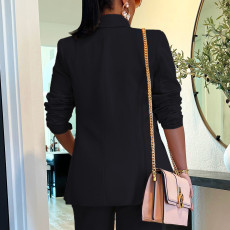 SC Solid Color Long Sleeve Loose Blazer AIL-AL304