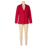 SC Solid Color Long Sleeve Loose Blazer AIL-AL304