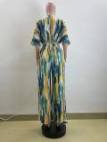 SC Irregular Stripe Print Loose Wide Leg Two Piece Set QOUY-M6034