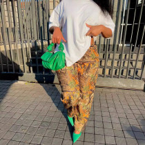 SC Casual Print Straight Pants QOUY-M6018