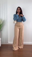 SC Casual Loose Solid Color Straight Pants QOUY-6046