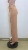 SC Casual Loose Solid Color Straight Pants QOUY-6046