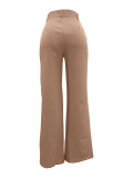 SC Casual Loose Solid Color Straight Pants QOUY-6046