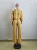 SC V Neck Print Loose Two Piece Pants Set QOUY-M6026