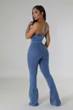SC Sexy Wrap Chest Denim Slim Jumpsuit LX-6029