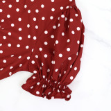 SC Polka Dot Print Short Sleeve Maxi Dress GYLY-10540