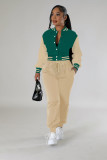 SC Fashion Color Block Long Sleeve Patchwork 2 Piece Set FENF-6008
