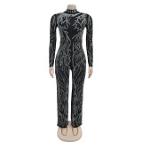 SC Fashion Backless Hot Drill Jumpsuit BY-7067