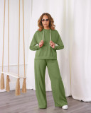 SC Solid Color Loose Hooded Two Piece Pants Set BLX-93004