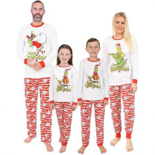 SC Christmas Print Pajamas Parent-Child Family Suit GSGS-0695