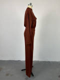 SC Solid Color Long Sleeve Wide Leg Pants Suit GCNE-6993