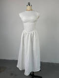 SC Sleeveless Solid Color Slim Midi Dress GCNE-6990