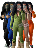 SC Sport Tight Zipper Flare Sleeve Padded Suit CH-24066