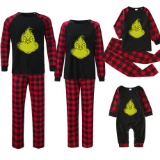SC Christmas Printed Patchwork Plaid Print Parent-Child Pajama Set GFTM-JJFA01