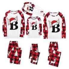 SC Christmas Letter Print Long Sleeve Parent-Child Pajama Set GFTM-JJF32