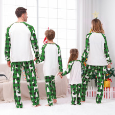 SC Christmas Printed Color Block Long Sleeve Parent-Child Set GFTM-JJF32-2221