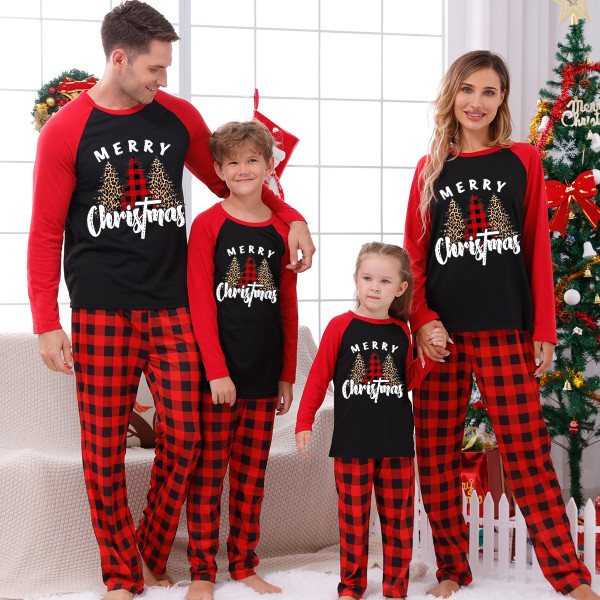SC Christmas Letter Printed Long Sleeve Parent-Child Set GFTM-JJF106-230