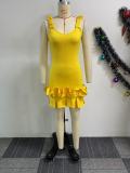 SC Plus Size Ruffled Lace Backless Mini Dress NY-10926