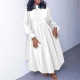 SC Plus Size Long Sleeve Solid Long Dress NNWF-8060