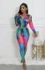 SC Fashion Print Long Sleeve Zipper Pants Suit XHXF-8710