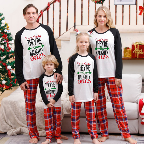 SC Christmas Printed Plaid Parent-Child Pajama Set GFTM-JJF104-358