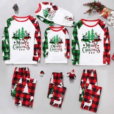 SC Christmas Plaid Patchwork Printed Loungewear Set GFTM-JJF153
