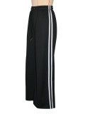 SC Stripe Patchwork Loose Straight Pants SH-391285