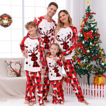 SC Plaid Patchwork Printed Parent-Child Loungewear Christmas Set GFTM-JJF32-109