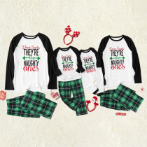 SC Christmas Letter Prints Long Sleeve Parent-child Loungewear Set GFTM-JJF90-358